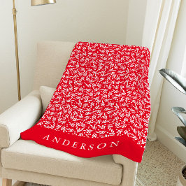 Cobertor De Velo Berries Red and White Holly | Personalizado