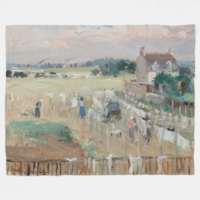 Cobertor De Velo Berthe Morisot - Pendurando a Roupa para Secar (Frente (Horizontal))