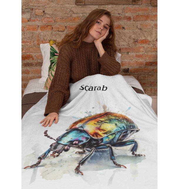 Cobertor De Velo Besouro Iridescente em Aquarela, personalizado (Criador carregado)