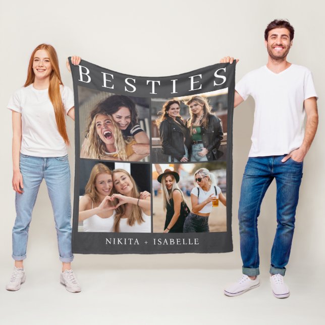 Cobertor De Velo Best Friends Photo Collage Keepsake Fleece Blanket (In Situ)