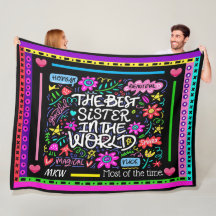 BEST SISTER Fleece Blanket Versão 2 Humor