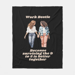 Cobertor De Velo Besties de Trabalho - Colaborador de Ajuda Emocion