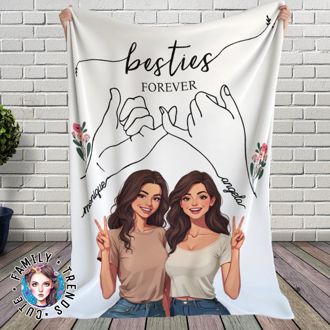 Cobertor De Velo Besties Para Nunca Pinky PromiseCustom (Criador carregado)