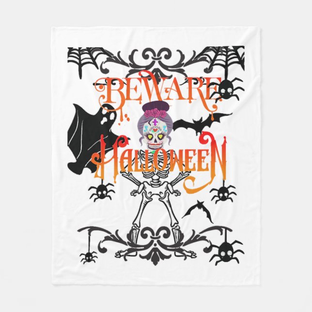 Cobertor De Velo Beware Halloween (Frente)