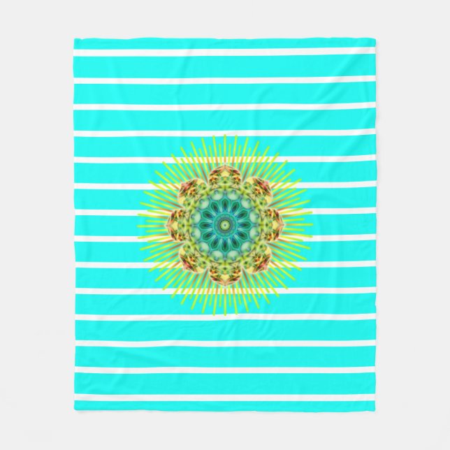 Cobertor De Velo BG Stripes Pattern escreve turquoise mandala + par (Frente)