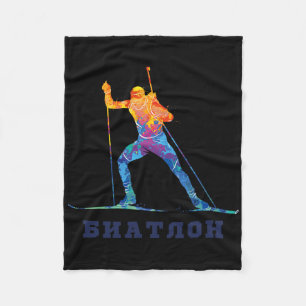 Cobertor De Velo Biathlon Ski Skier Winter Sports Cross-country Rus