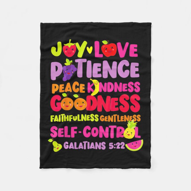 Cobertor De Velo Bíblia Cristã Versa Fruta Do Espírito Deus Jesu (Frente)