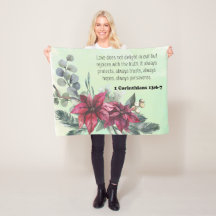 Bíblia verso floral Fleece Blanket