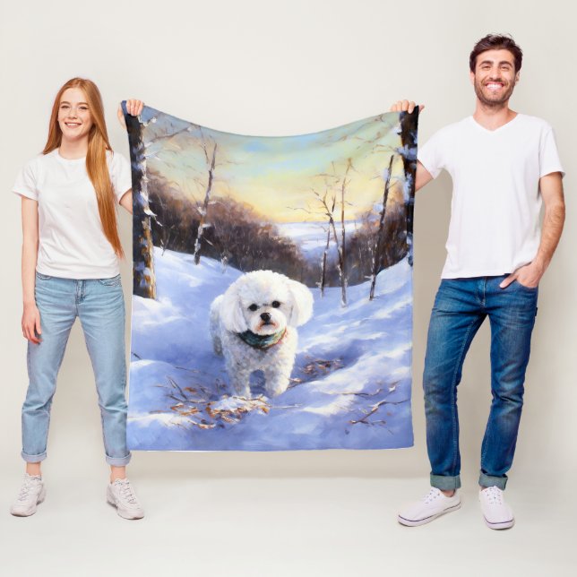 Cobertor De Velo Bichon Frise Deixe-A Neve Natal (In Situ)