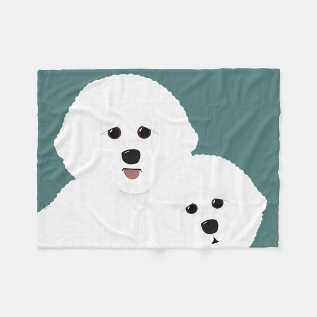 Cobertor De Velo Bichon Frise Fleece (Frente (Horizontal))
