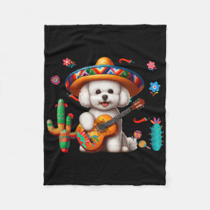 Cobertor De Velo Bichon Frise Sombrero Mexicano Cinco de Mayo