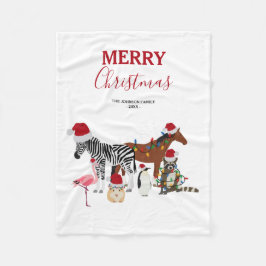 Cobertor De Velo Bichos de Natal engraçados e bonitos Noel Hats Lig