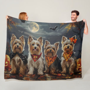 Cobertor De Velo Biewer Terrier Halloween Assustador
