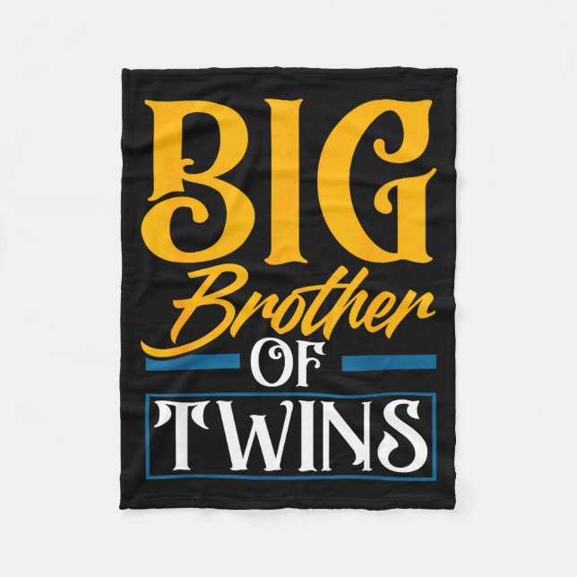 Cobertor De Velo Big Brother Of Twins New Brother Sibling Funny Twi (Frente)