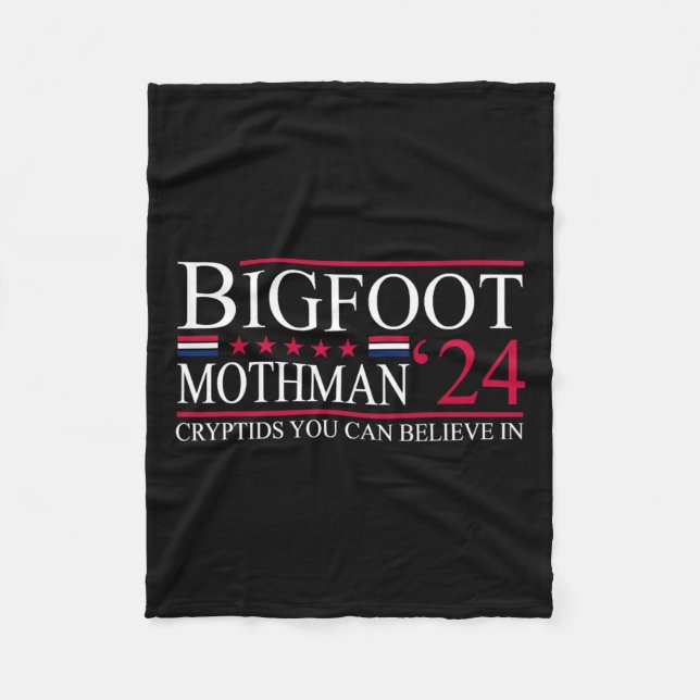 Cobertor De Velo Bigfoot Mothman 2024 Presidente Eleição Engraçada  (Frente)