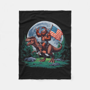 Cobertor De Velo Bigfoot Rock On Mullet Bandana Montando T-rex Lua 