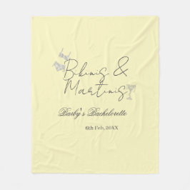 Cobertor De Velo Bikins & Martinis bachelorette party yellow retro