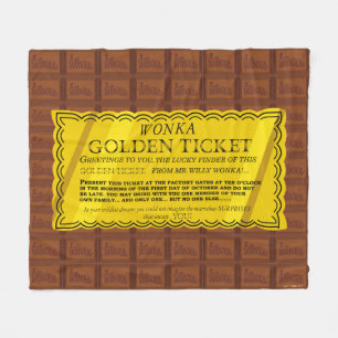 Cobertor De Velo Bilhete de Ouro Willy Wonka