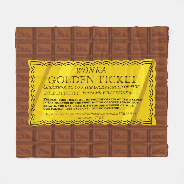 Cobertor De Velo Bilhete de Ouro Willy Wonka (Frente (Horizontal))