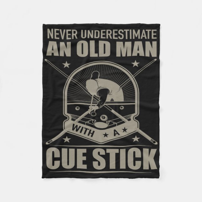 Cobertor De Velo Billiard - Nunca Subestime Um Velho Com Um C (Frente)