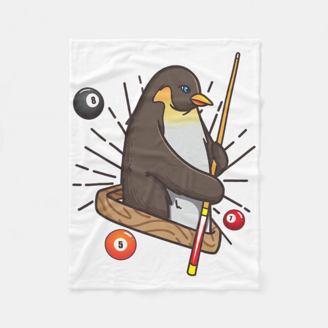 Cobertor De Velo Billiard Penguin Hustler Piscina Camisa Snooke Das (Frente)