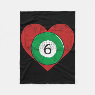 Cobertor De Velo Billiards 6 Ball Heart Love For The Sport Billiard