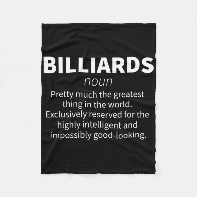 Cobertor De Velo Billiards Funny Definition Piscina Snooker Player  (Frente)