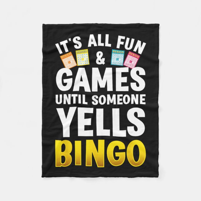 Cobertor De Velo Bingo Design Para Homens Mulheres Bingo Novelty Ga (Frente)