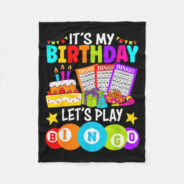 Cobertor De Velo Bingo Player It's My Birthday Let's Play Bingo Xma (Frente)