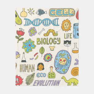 Cobertor De Velo Biologia. Desenho a mão. Ilustração Vintage. 