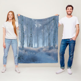 Cobertor De Velo Birch Radiant Snow Forest 