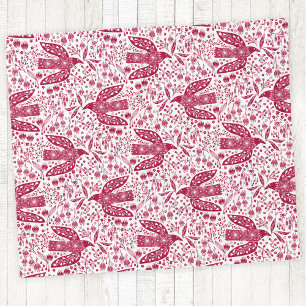 Cobertor De Velo Bird Art Red