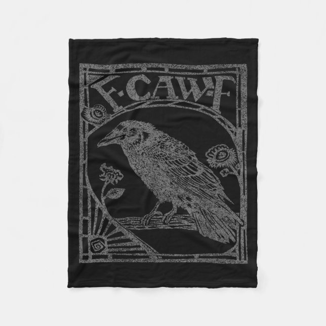 Cobertor De Velo Bird Raven Crow F Caw F Slogan Graphic  (Frente)