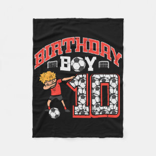 Cobertor De Velo Birthday Boy 10 Soccer Dab 10th Festa de aniversár