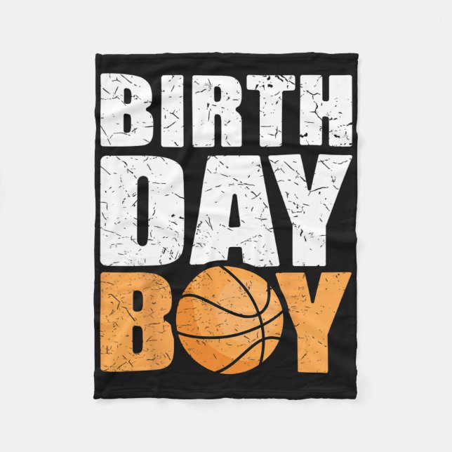Cobertor De Velo Birthday Boy Bysketbyll Partido do Tema Futuro Bys (Frente)