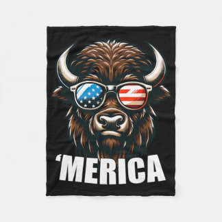Cobertor De Velo Bisão Americano Engraçado Patriótico Americano 4 D