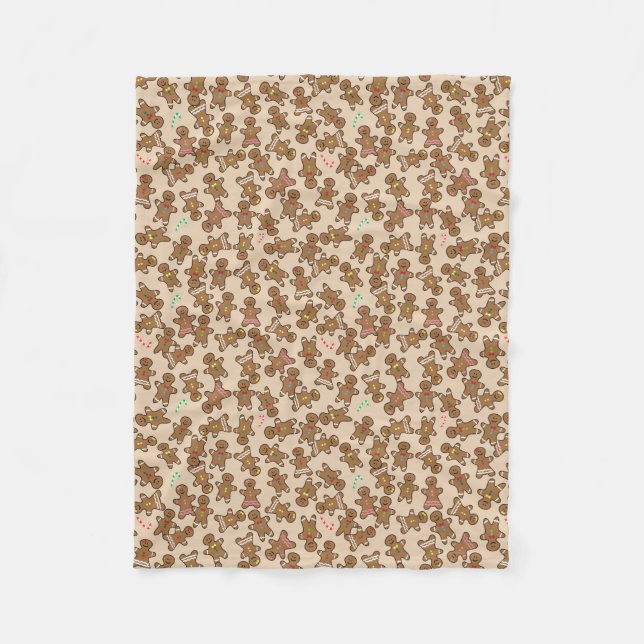 Cobertor De Velo Biscoitos bonitos dos homens de pão-de-espécie do (Frente)
