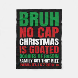 Cobertor De Velo Biscoitos de Natal Bruh Sem Limite Bussin Engraçad
