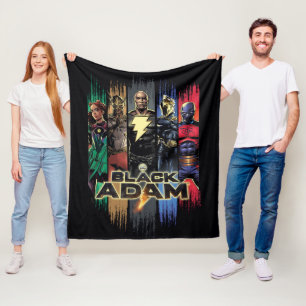 Cobertor De Velo Black Adam Characters In Stripes Graphic
