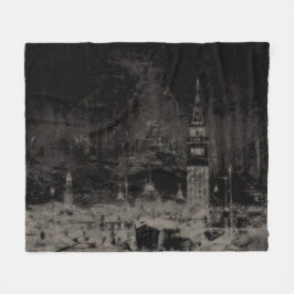 Cobertor De Velo Black and Taupe Distress Skyline Veneice Itália