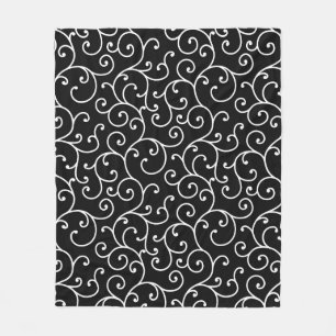 Cobertor De Velo Black and White allover seamless scroll designpatt