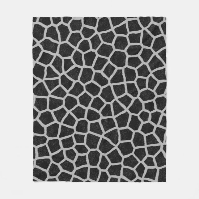 Cobertor De Velo Black and White Giraffe Print (Frente)