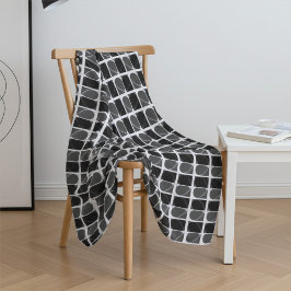 Cobertor De Velo Black and White Half Heart Modern Fine Art