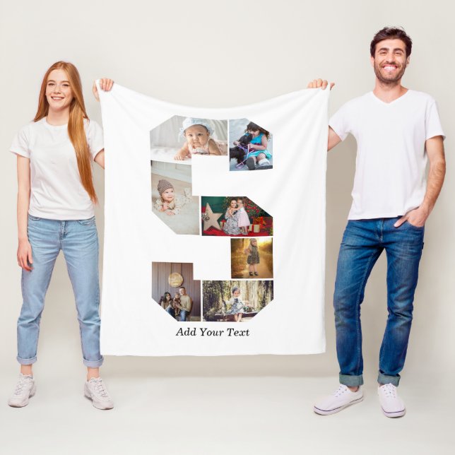 Cobertor De Velo Black and White Letter S Photo Collage (In Situ)