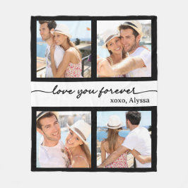 Cobertor De Velo Black and White Love You Forever 4 Photo