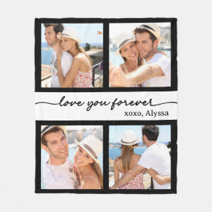 Cobertor De Velo Black and White Love You Forever 4 Photo