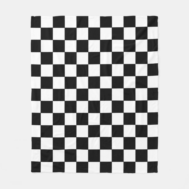 Cobertor De Velo Black and White Squares Checkered Blanket (Frente)