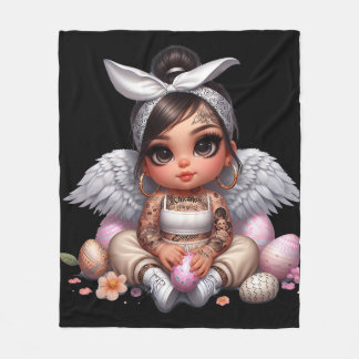 Cobertor De Velo Black Baby Angel Fleece