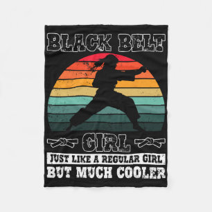 Cobertor De Velo Black Belt Girl Karate Black Belt Promoção Black B