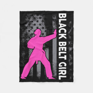 Cobertor De Velo Black Belt Girl Karate Jiu Jitsu Taekwondo Martial